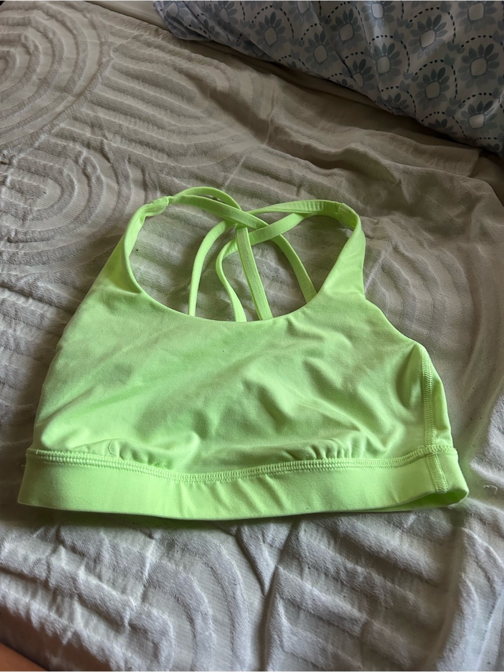 lululemon athletica Neon Green Strappy Sports Bra